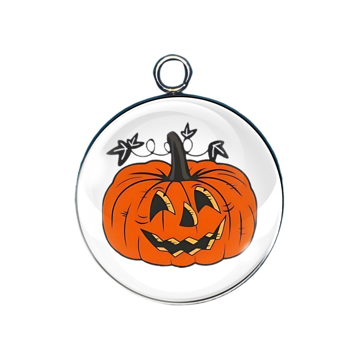 Jack O Lantern Glass Cabochon Charm