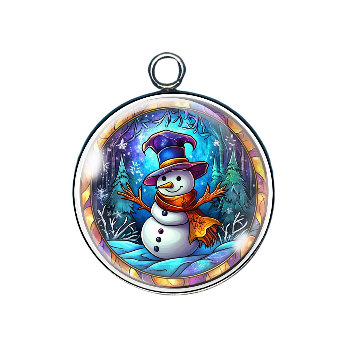 joyful christmas glass cabochon charm