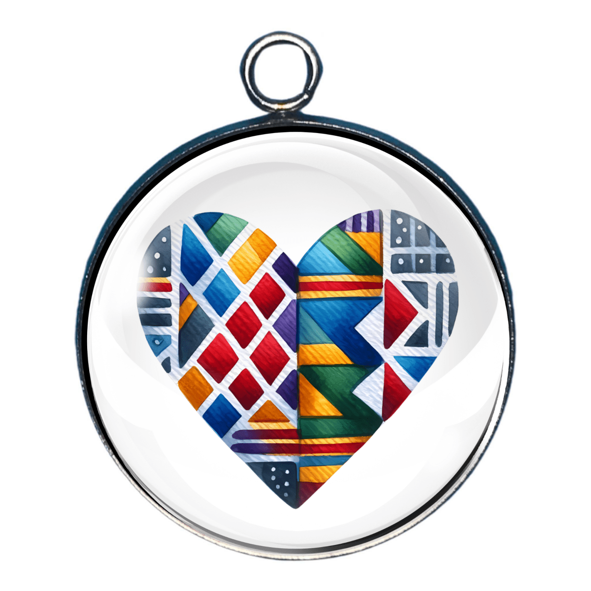 Kente Love Cultural History Glass Cabochon Charms