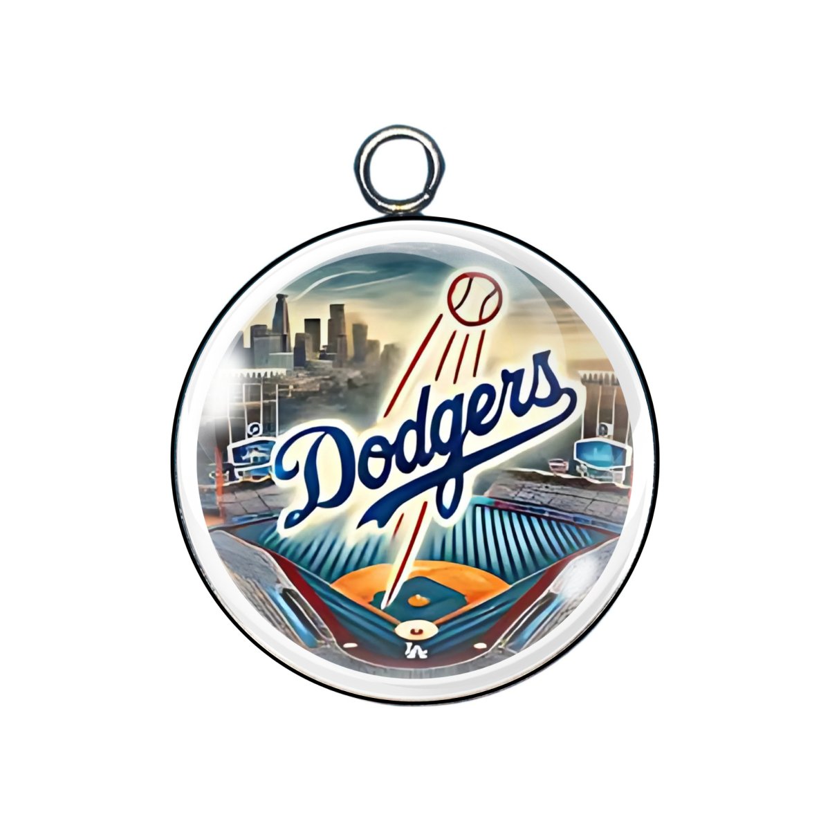 LA Dodger glass cabochon charm