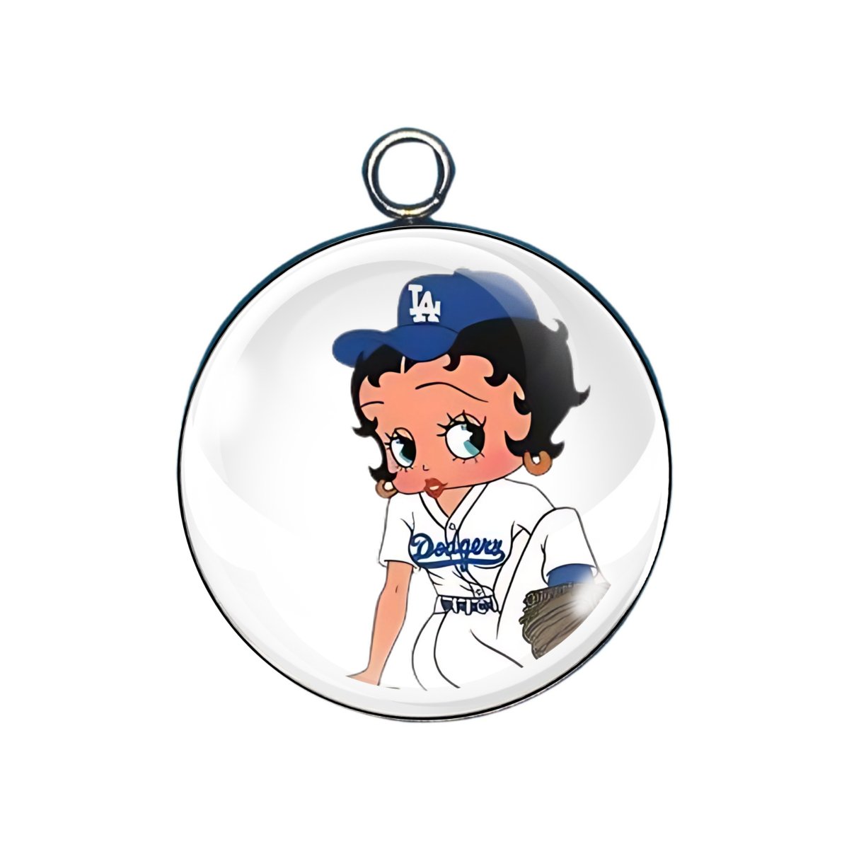 LA Dodger glass cabochon charm