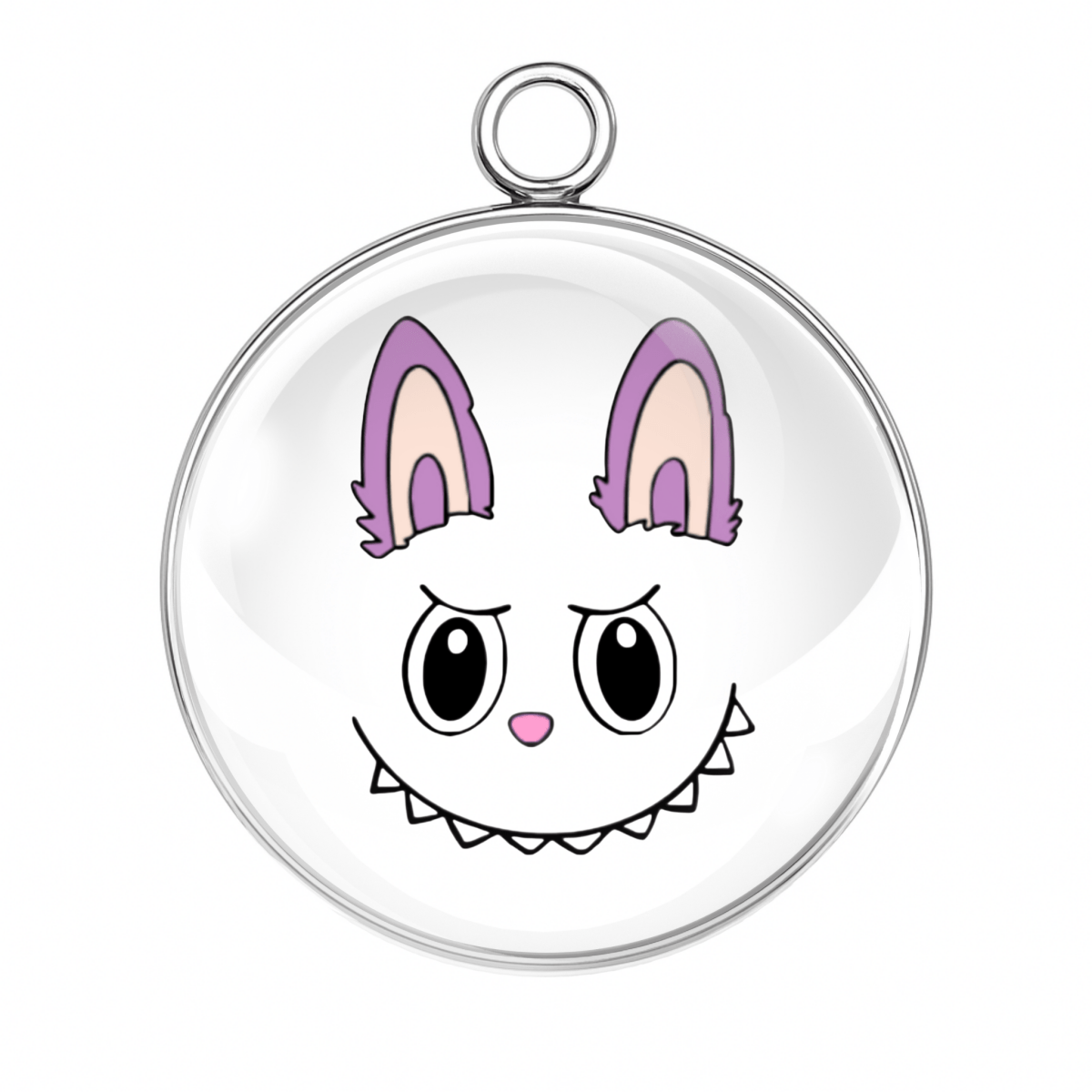 Purple bunny with a mischievous white face