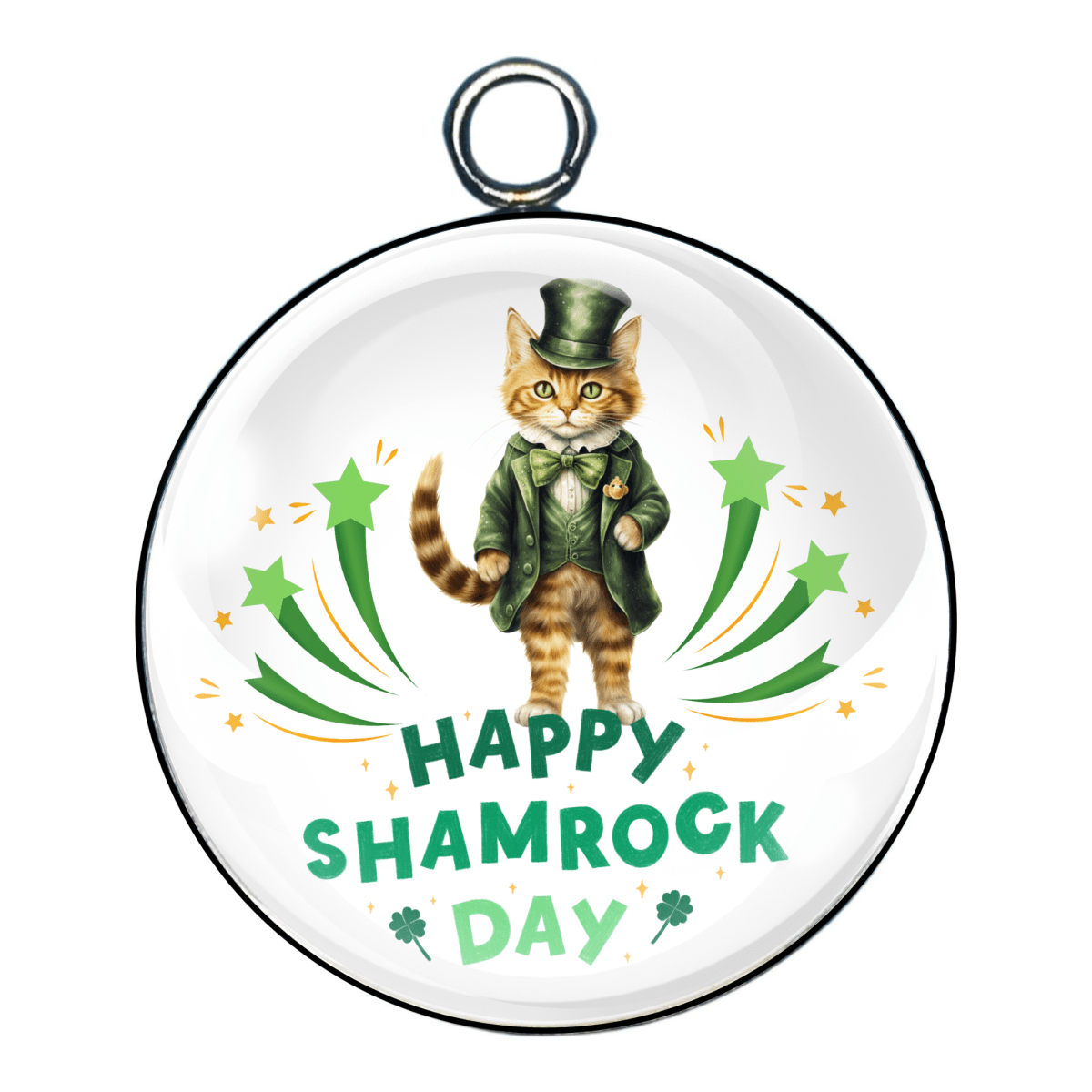 leprechaun animals glass cabochon charm
