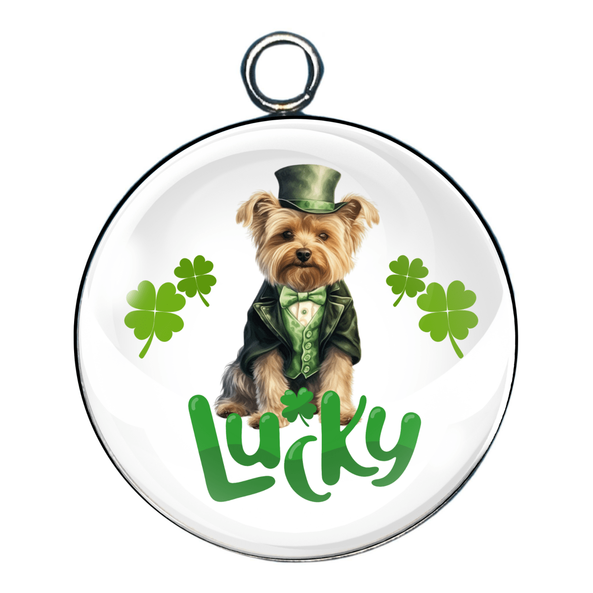 leprechaun animals glass cabochon charm