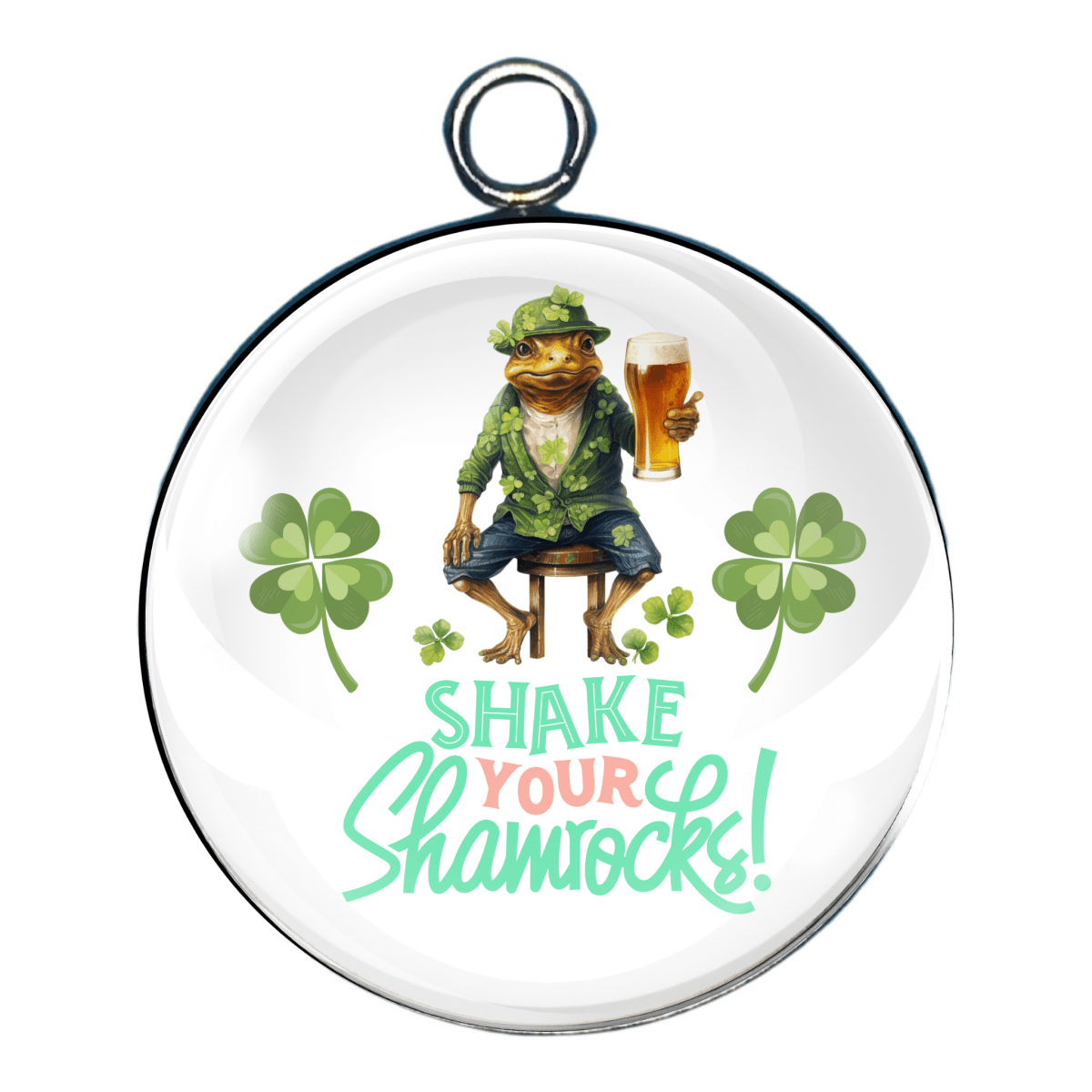leprechaun animals glass cabochon charm