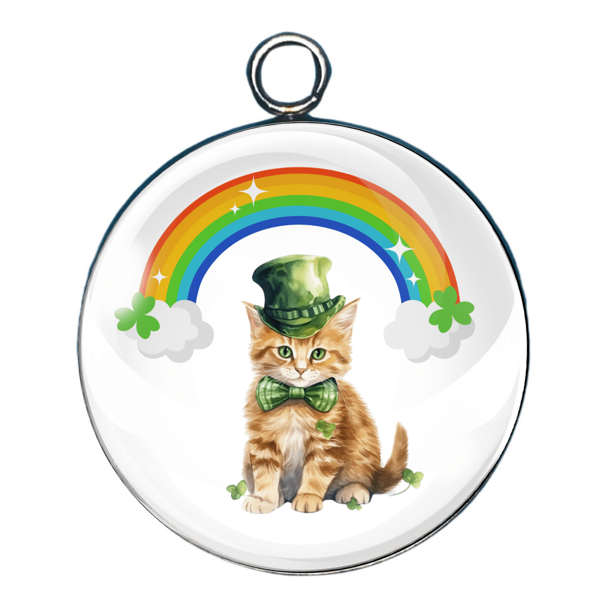 leprechaun animals glass cabochon charm