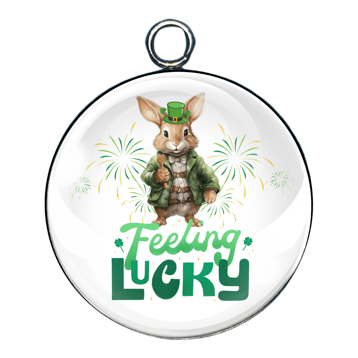 leprechaun animals glass cabochon charm