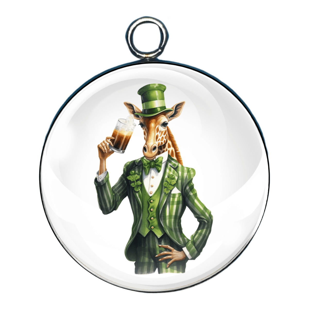 leprechaun animals glass cabochon charm