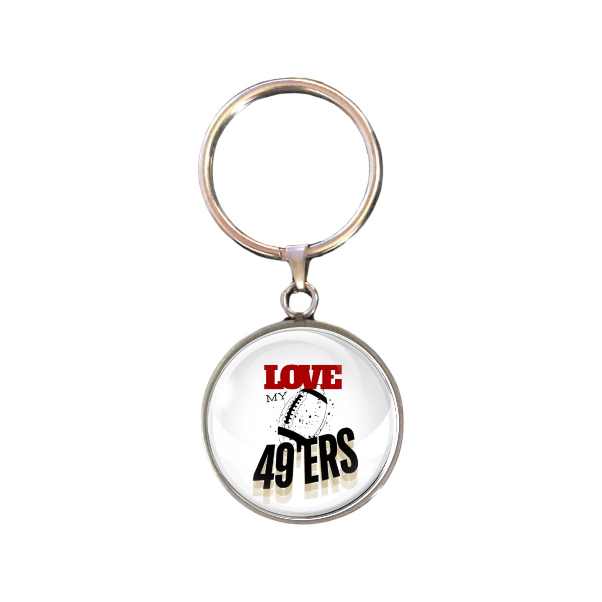 Love My 49ers Glass Cabochon Charms, Earrings, KeyChain