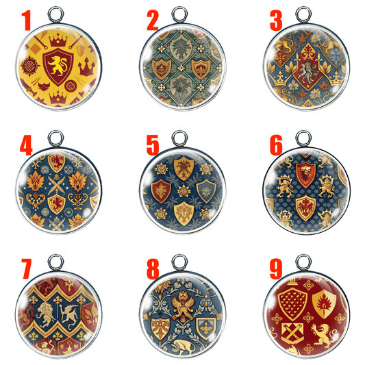 Medieval Print Glass Cabochon Charms – Vintage-Style Jewelry Making Supplies