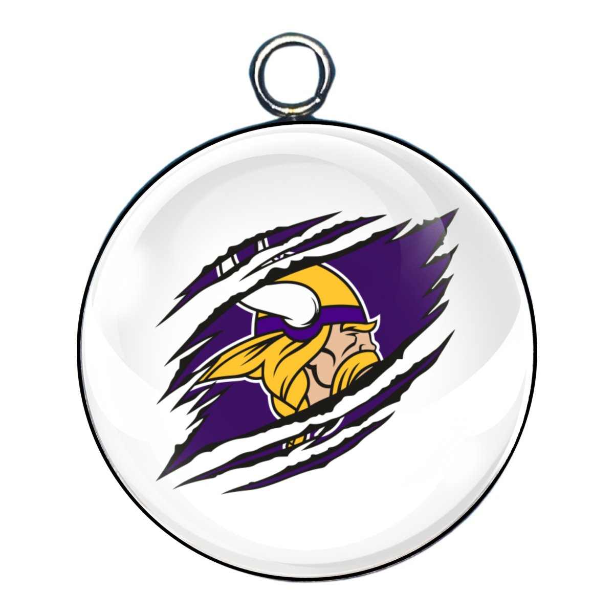 Minnesota Viking glass cabochon charm