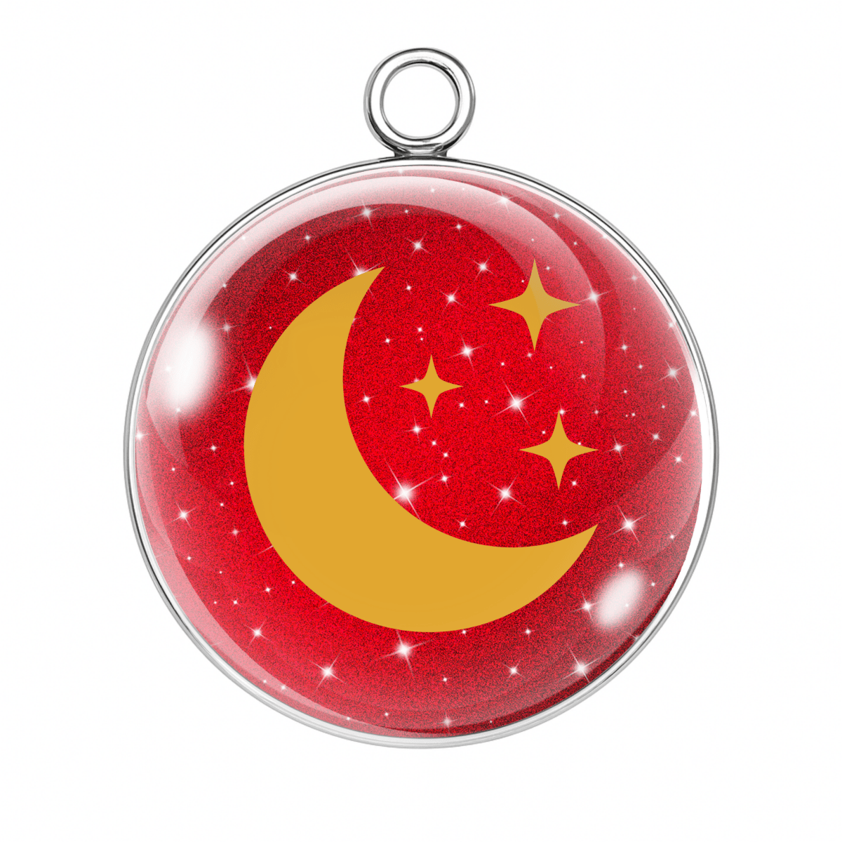 Charm Style #7 ā Red Galaxy Moon & Stars