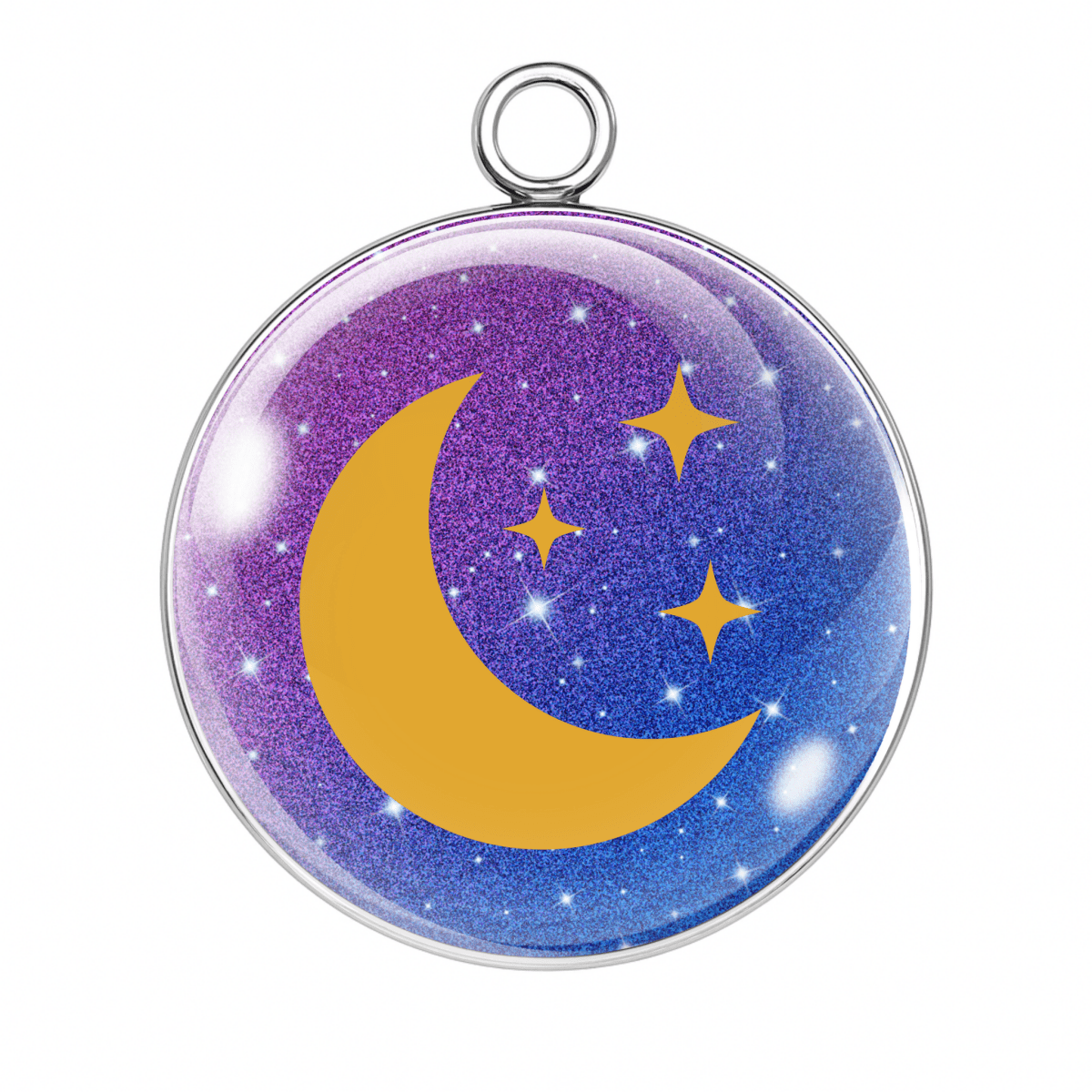 Charm Style #2 ā Blue Purple Gradient Moon & Stars