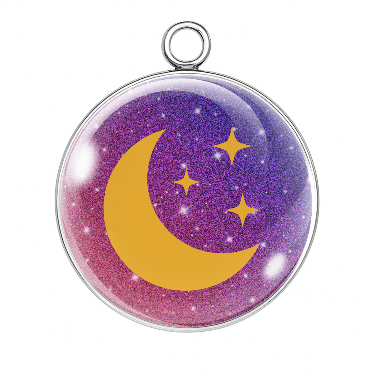 Charm Style #3 ā Purple Galaxy Moon & Stars