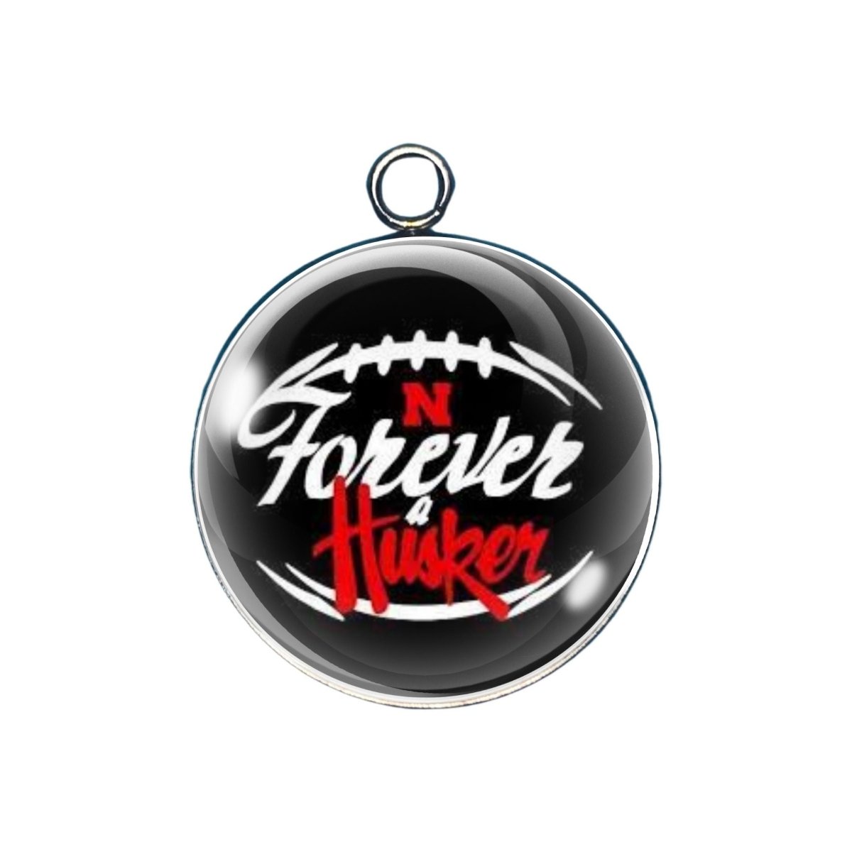 Nebraska Cornhuskers glass cabochon charm
