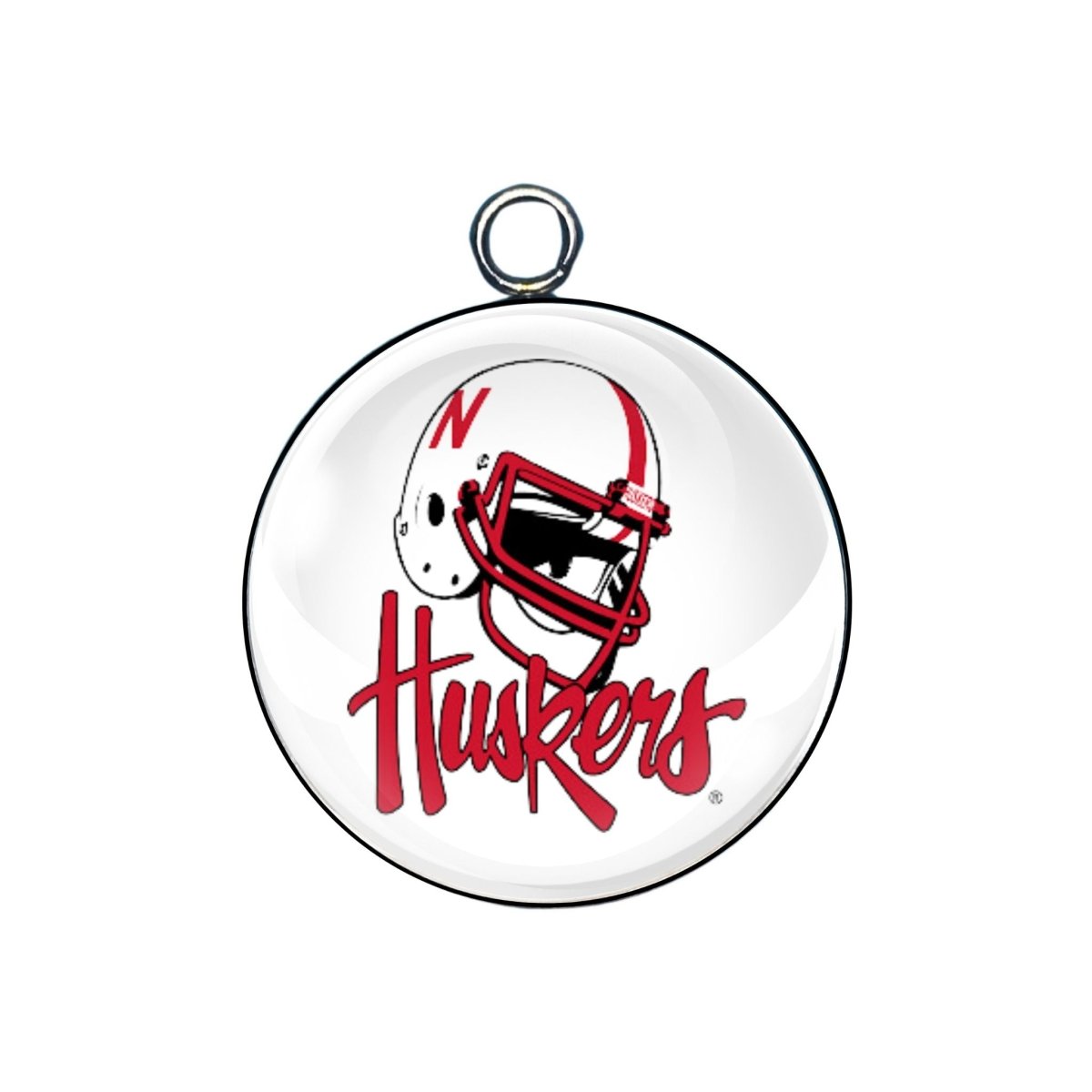 Nebraska Cornhuskers glass cabochon charm