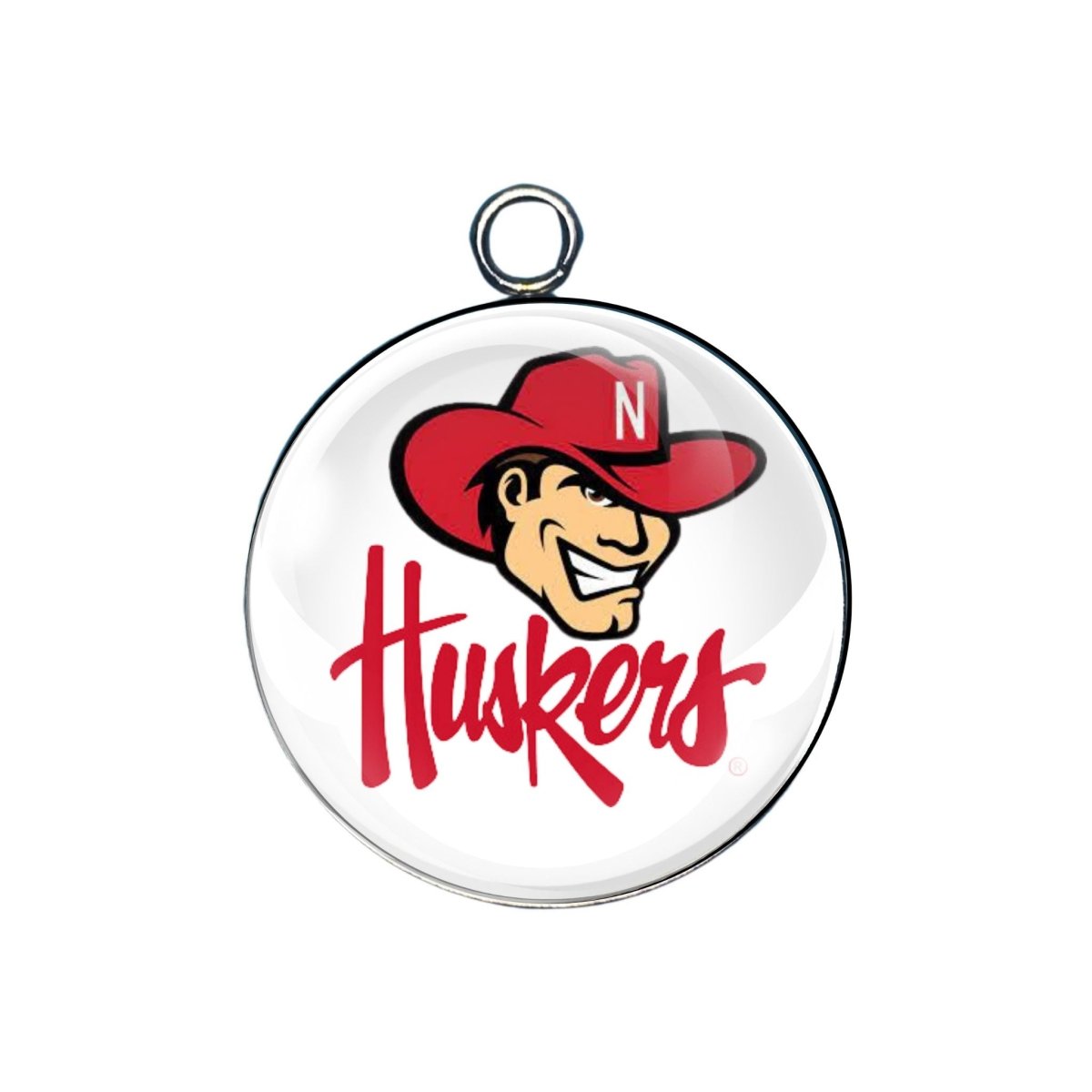 Nebraska Cornhuskers glass cabochon charm