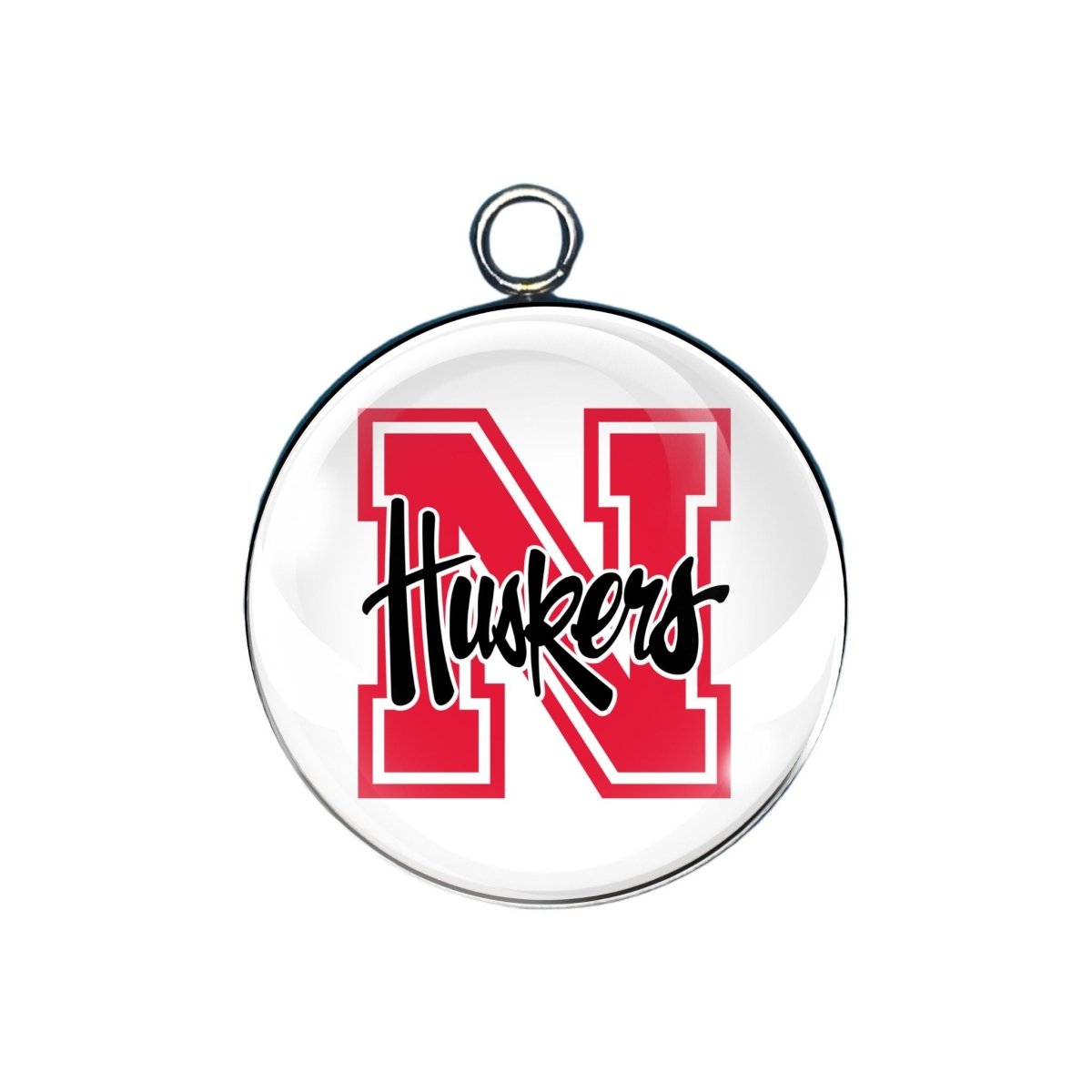 Nebraska Cornhuskers glass cabochon charm