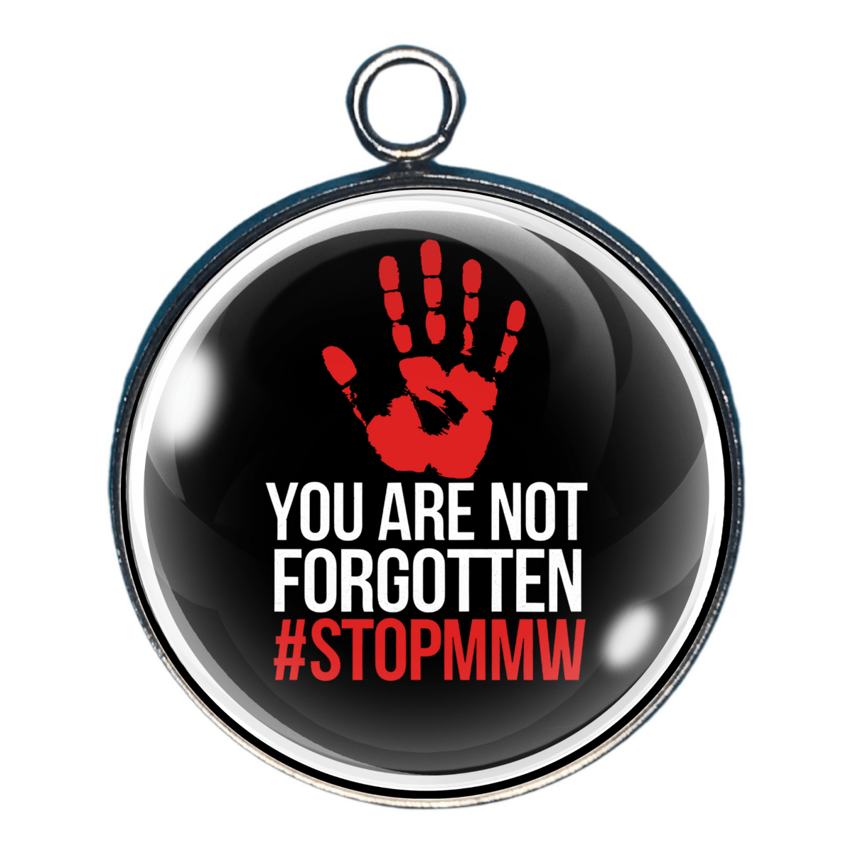 charm showing support for missing and stolen Indigenous women.