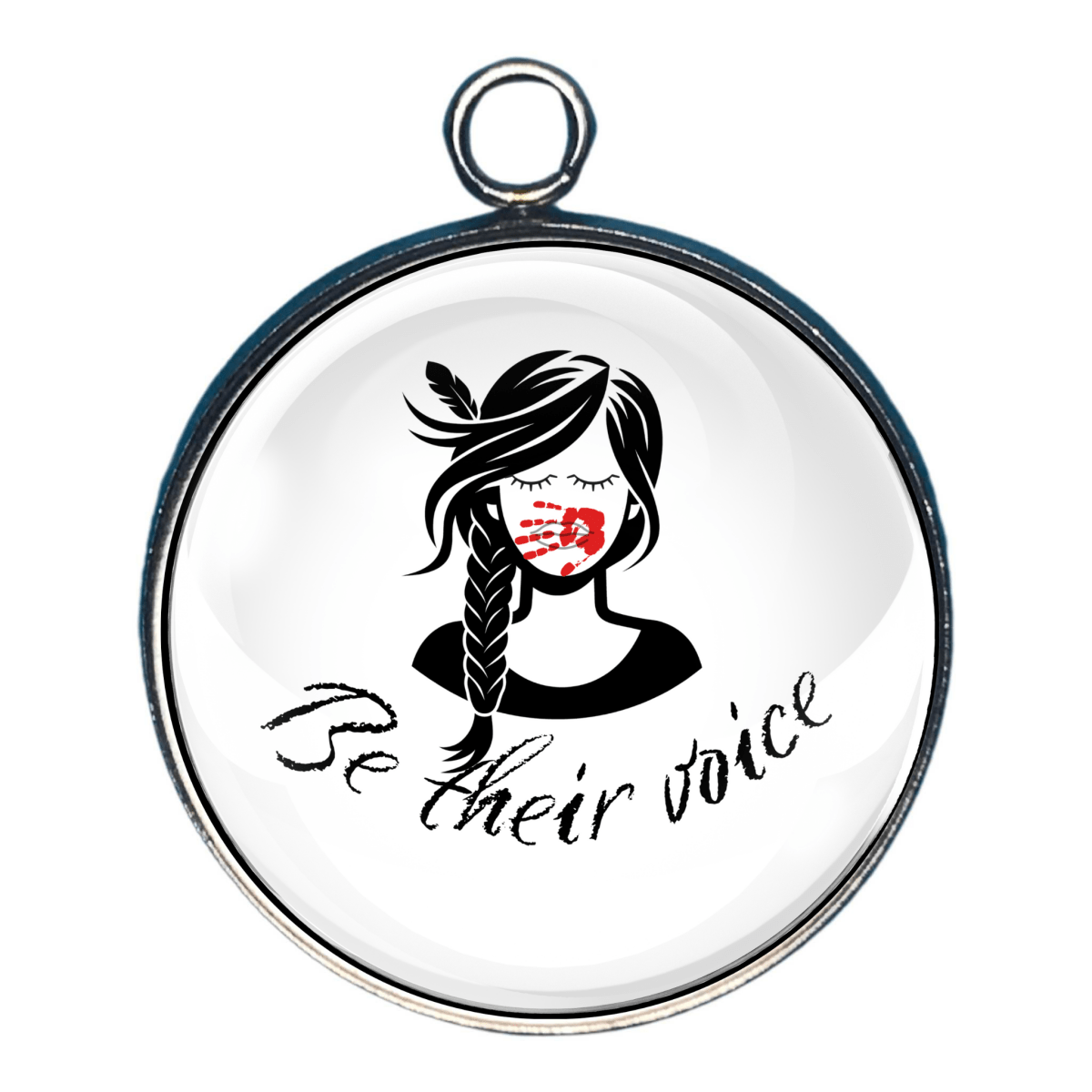 charm showing support for missing and stolen Indigenous women.