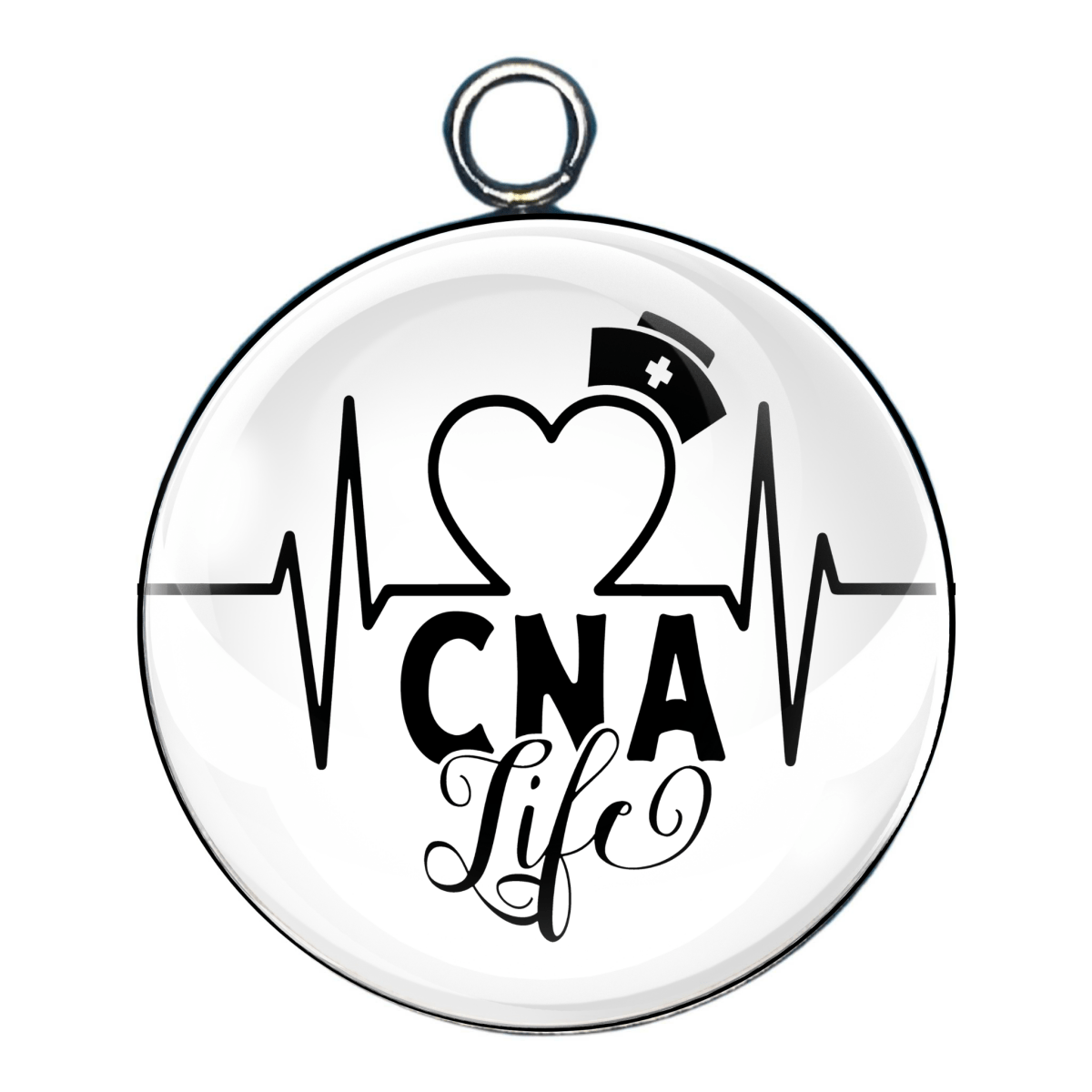 CNA nurse glass cabochon charm