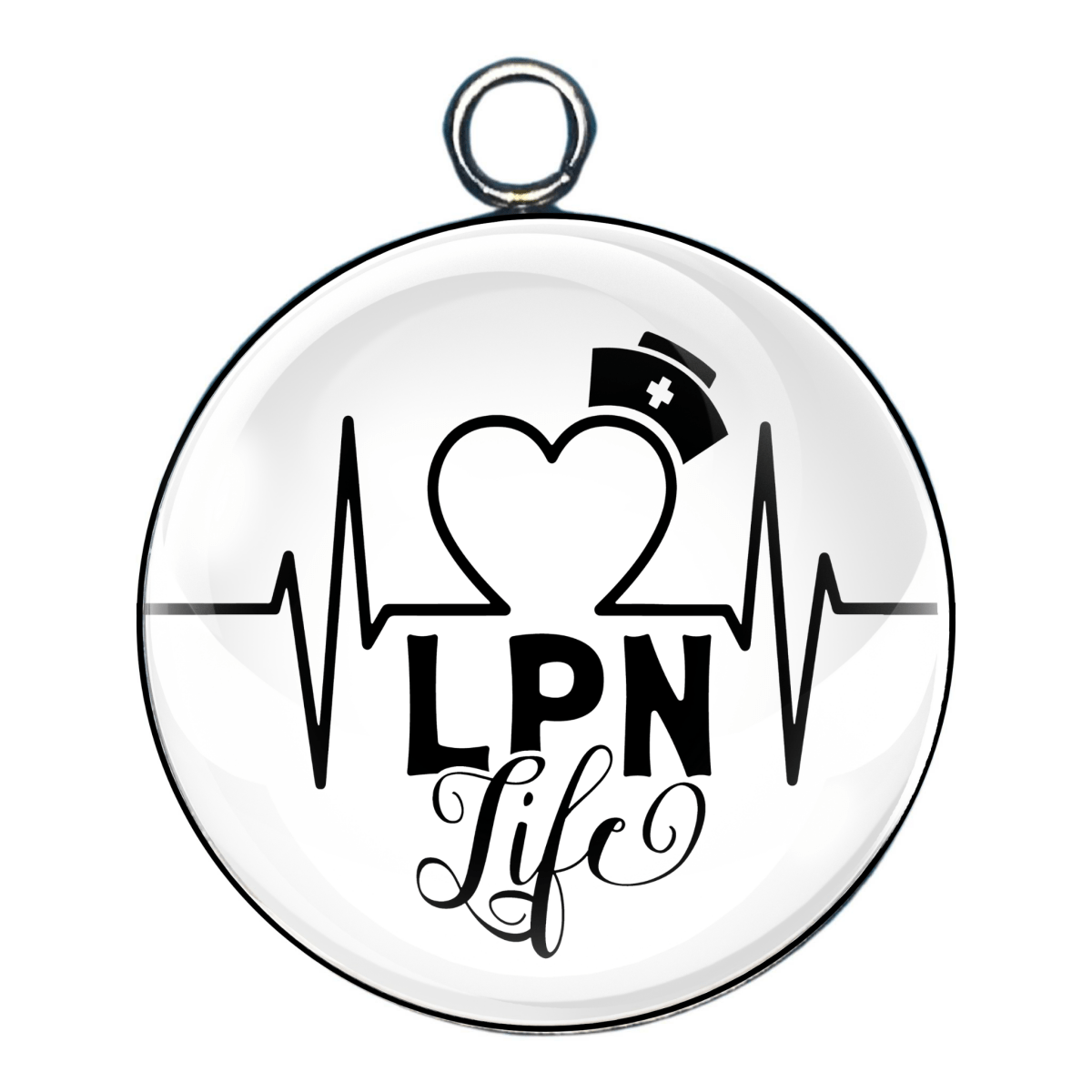 LPN nurse glass cabochon charm