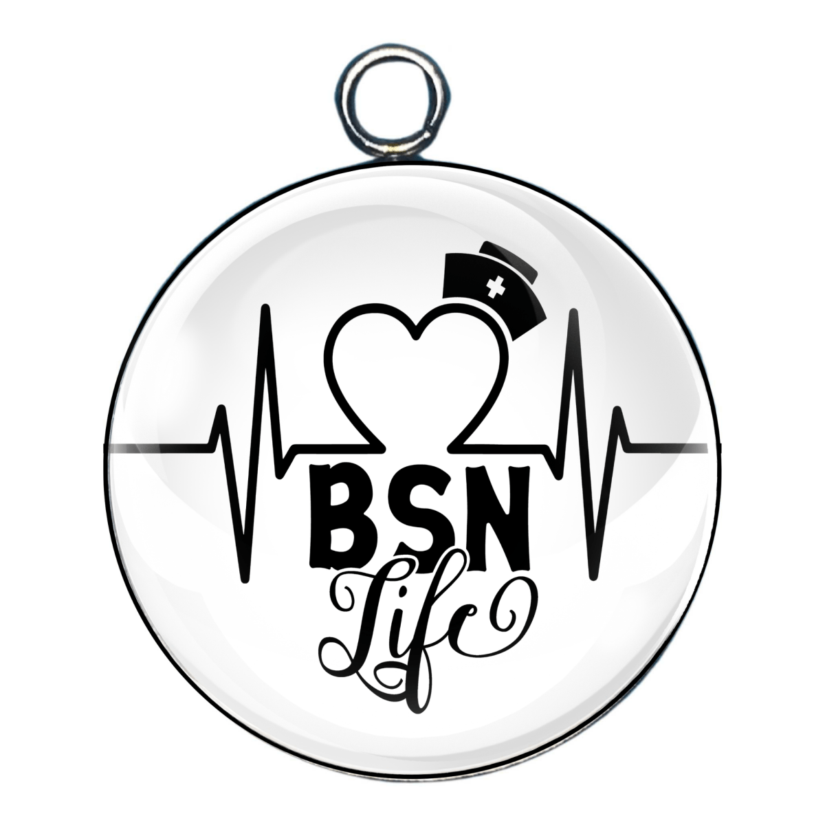 BSN nurse glass cabochon charm