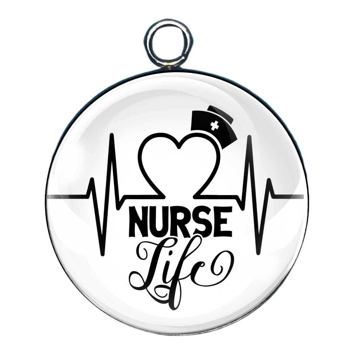 nurse life glass cabochon charm