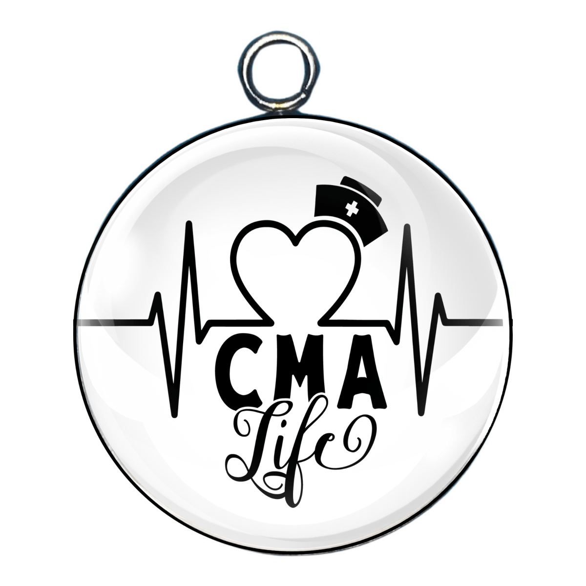 CMA nurse glass cabochon charm