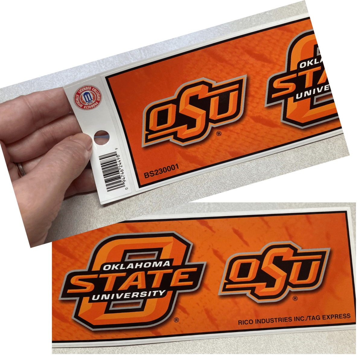 Oklahoma State University, OSU Bumper Sticker, 3"x12" - Official Licensed