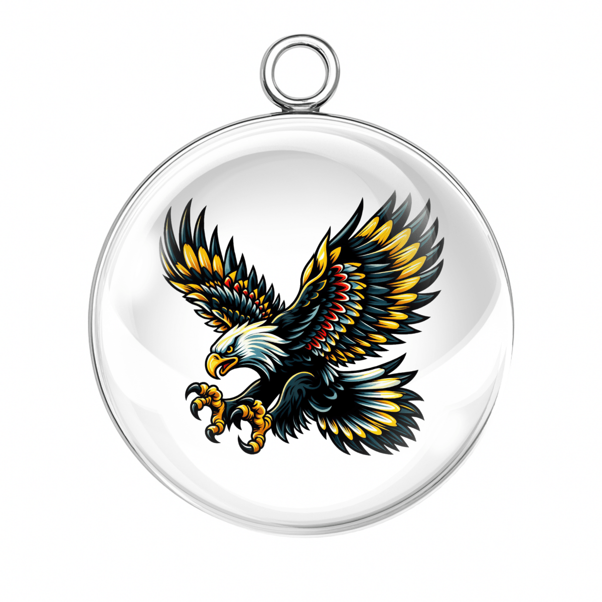 Style 5 – Bold Eagle in Flight
eagle tattoo charm, american eagle cabochon, flying eagle pendant jewelry