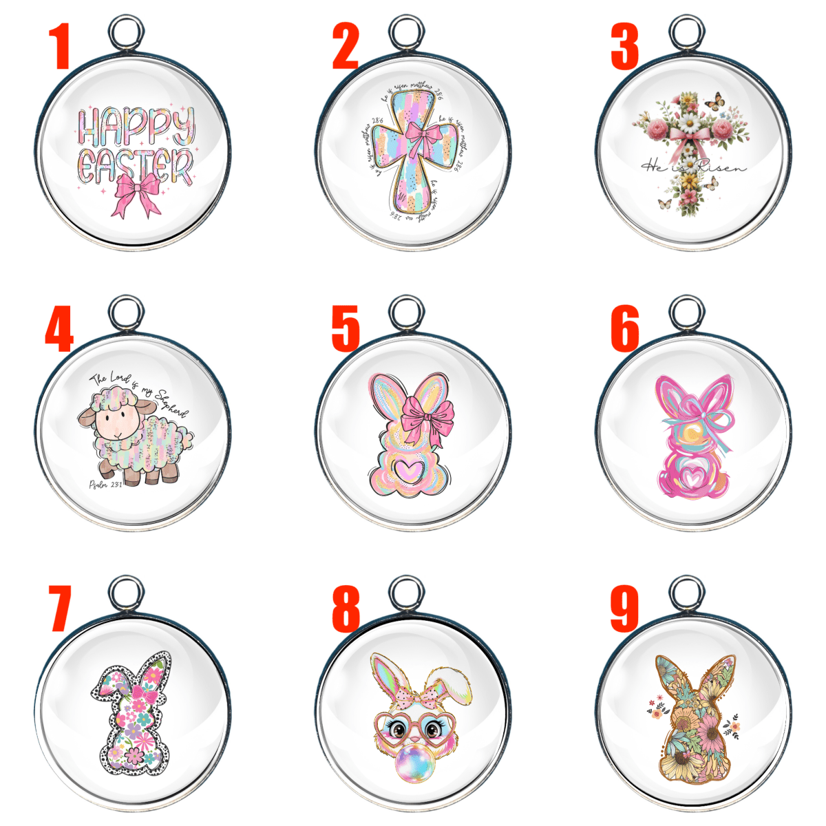 Pastel Easter Charms, Easter Glass Cabochon Charms