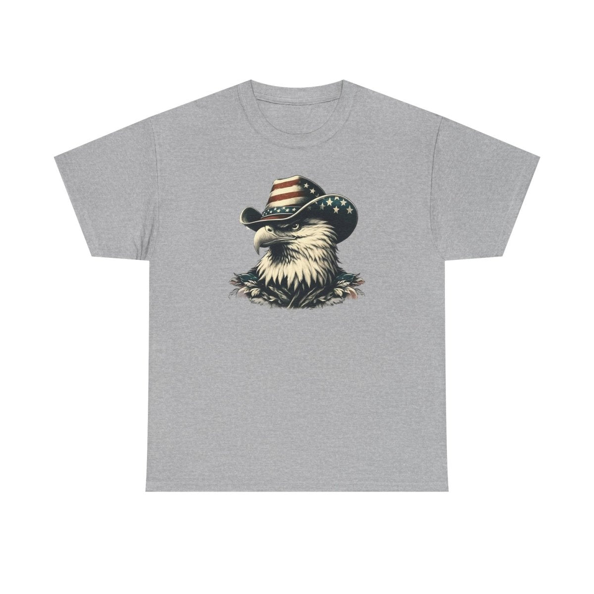 Patriotic Eagle Tee – USA Flag Cowboy Hat Design for Bold American Spirit