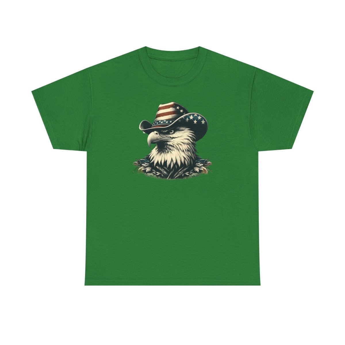 Patriotic Eagle Tee – USA Flag Cowboy Hat Design for Bold American Spirit