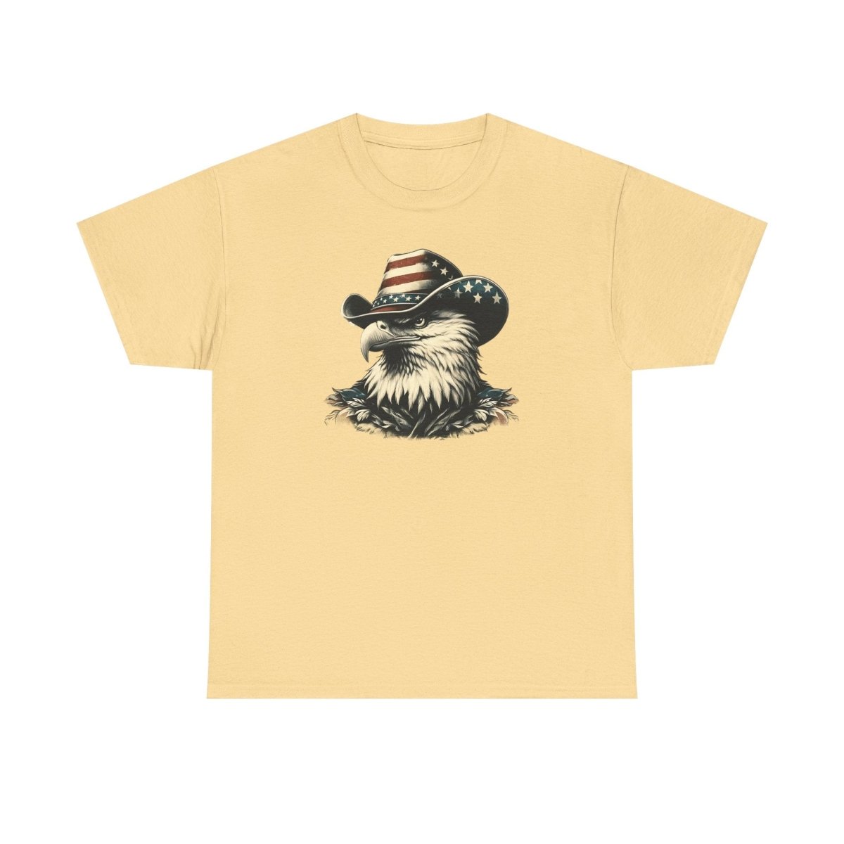 Patriotic Eagle Tee – USA Flag Cowboy Hat Design for Bold American Spirit
