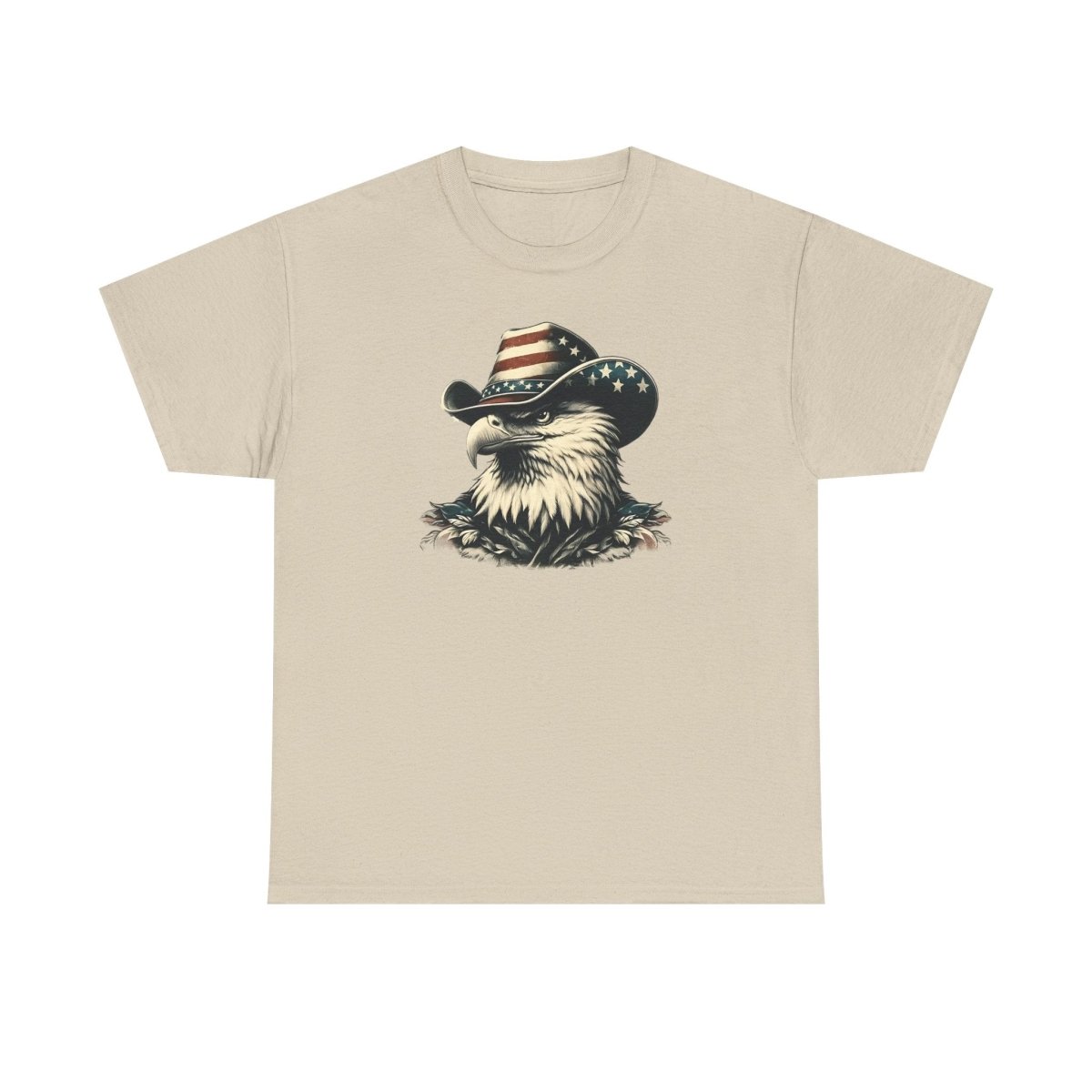 Patriotic Eagle Tee – USA Flag Cowboy Hat Design for Bold American Spirit