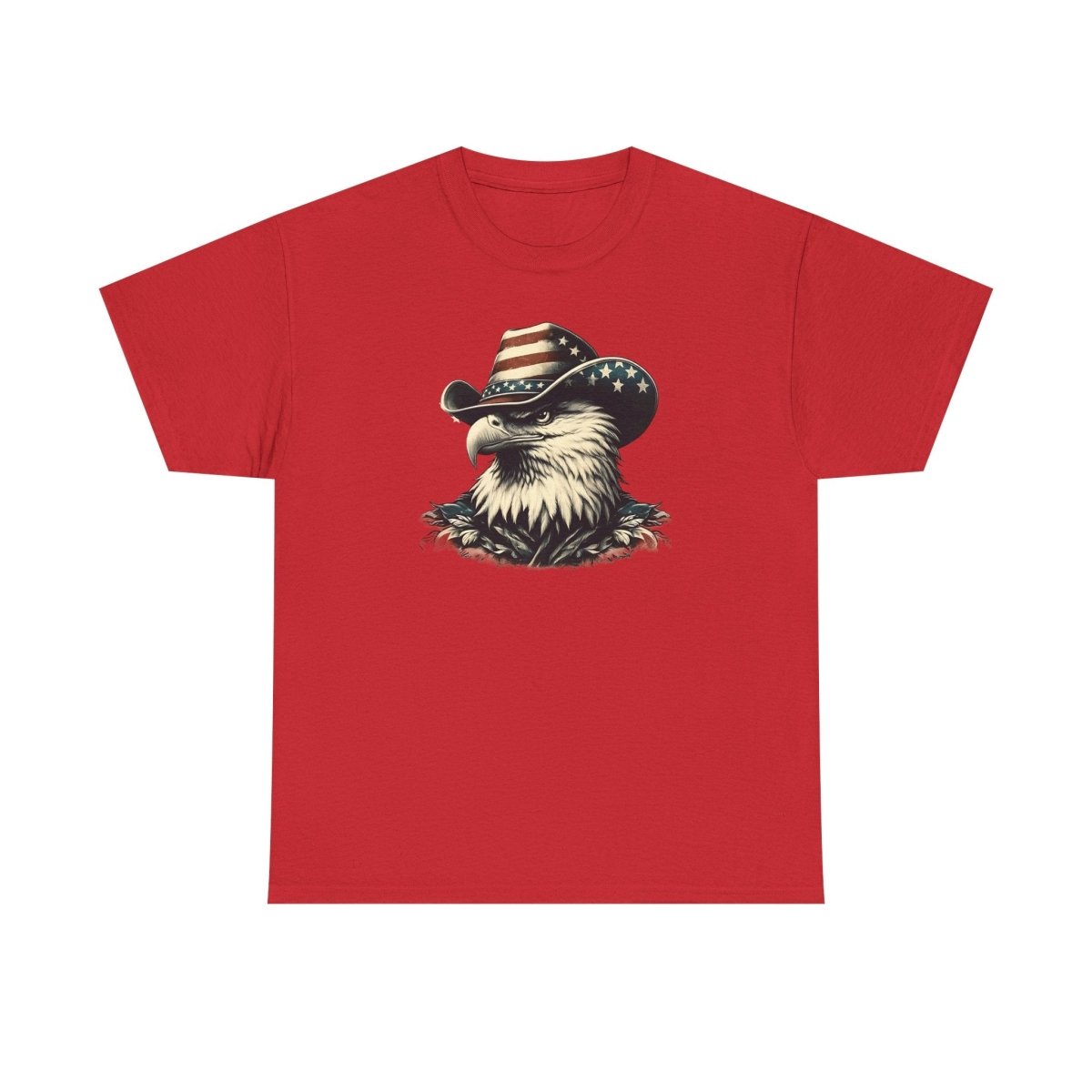 Patriotic Eagle Tee – USA Flag Cowboy Hat Design for Bold American Spirit