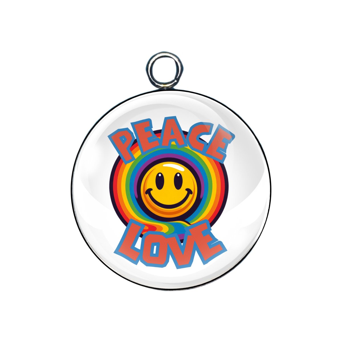 peace glass cabochon charm
