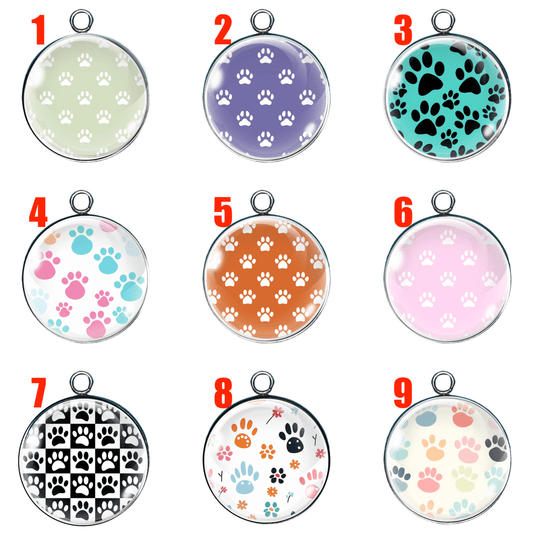 Puppy Paw Print Glass Cabochon Charms – Cute & Pet-Lover Approved, Handmade Charms for Jewelry & DIY Crafts