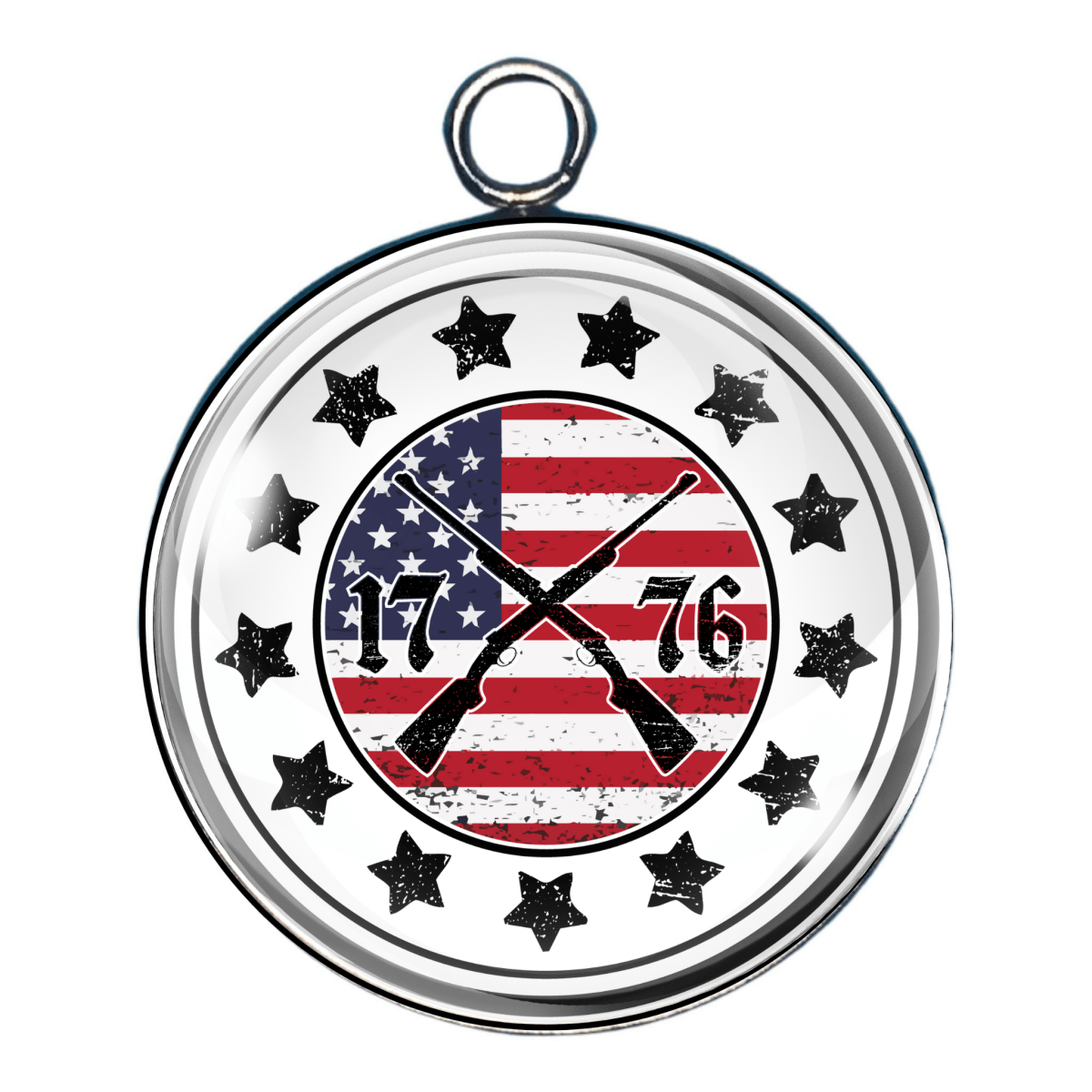 1776 Throwback Charm – “Revolutionary charm with '1776' and vintage Americana design with stars and flag.”