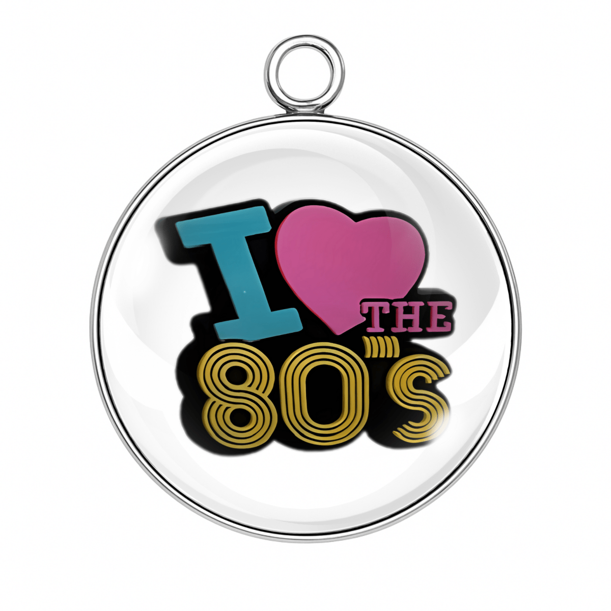 I Love the 80s bold retro font charm