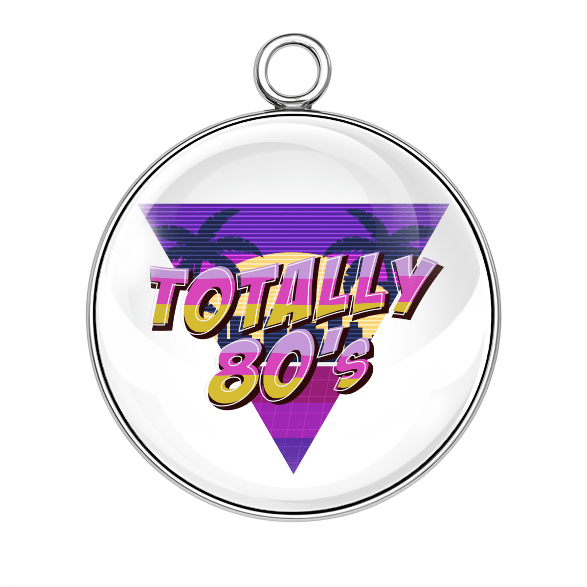 Totally 80s purple triangle vaporwave style charm