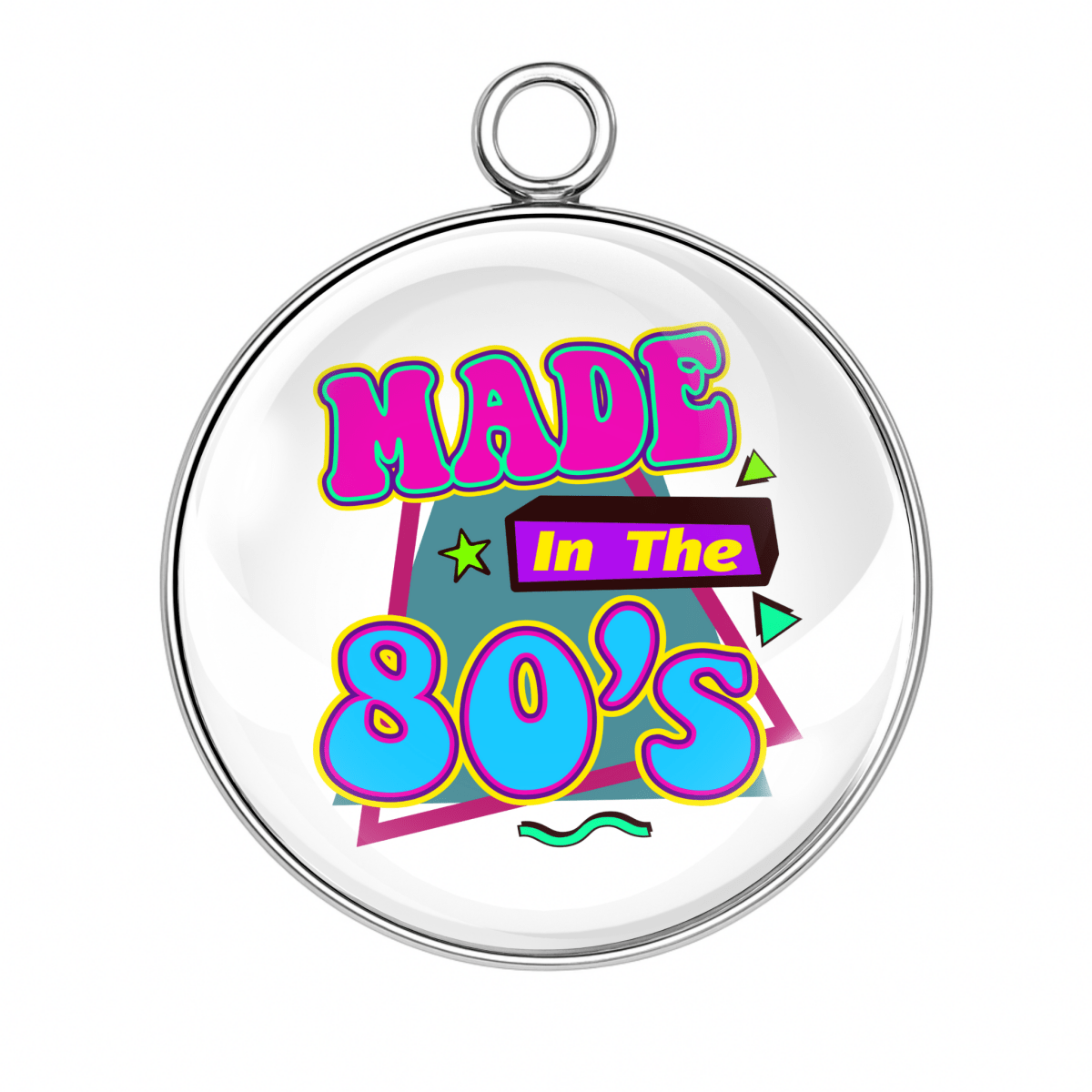 Made in the 80s bold neon color charm