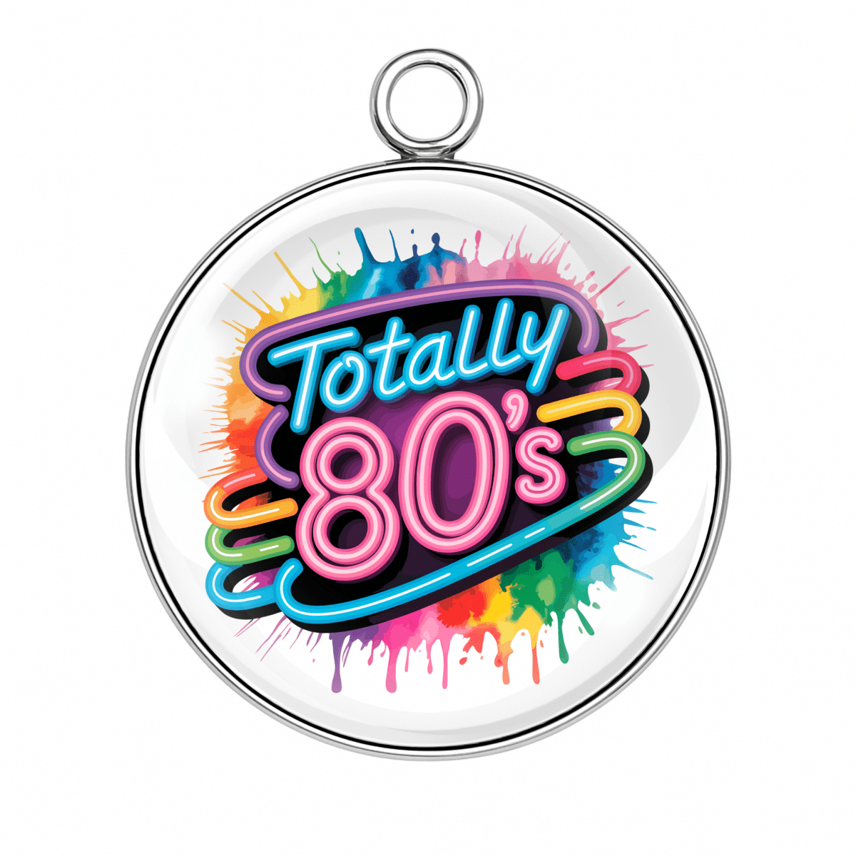 Totally 80s splash paint style charm
