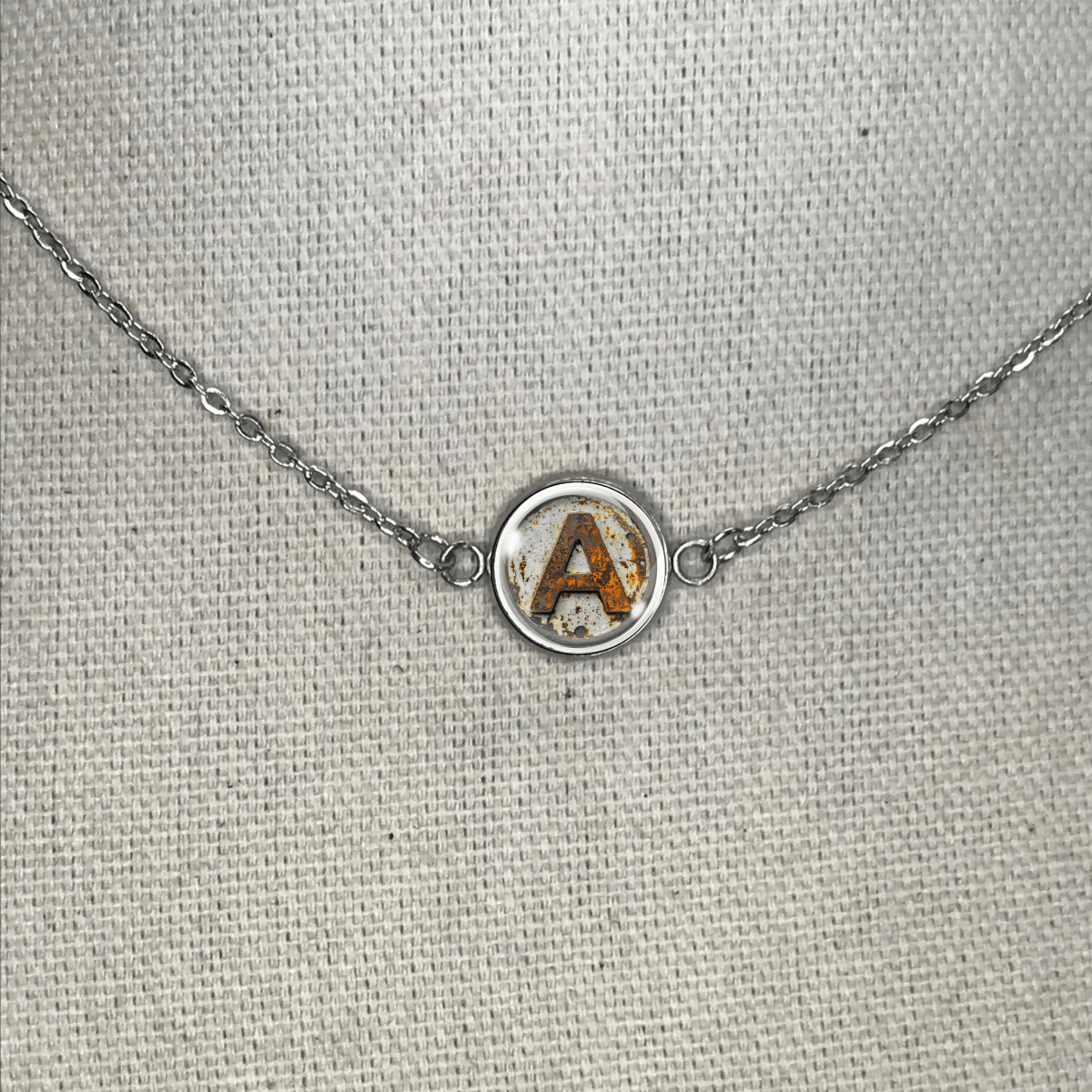 Rustic Antique Letter Necklace – Personalized Elegance with Vintage Charm