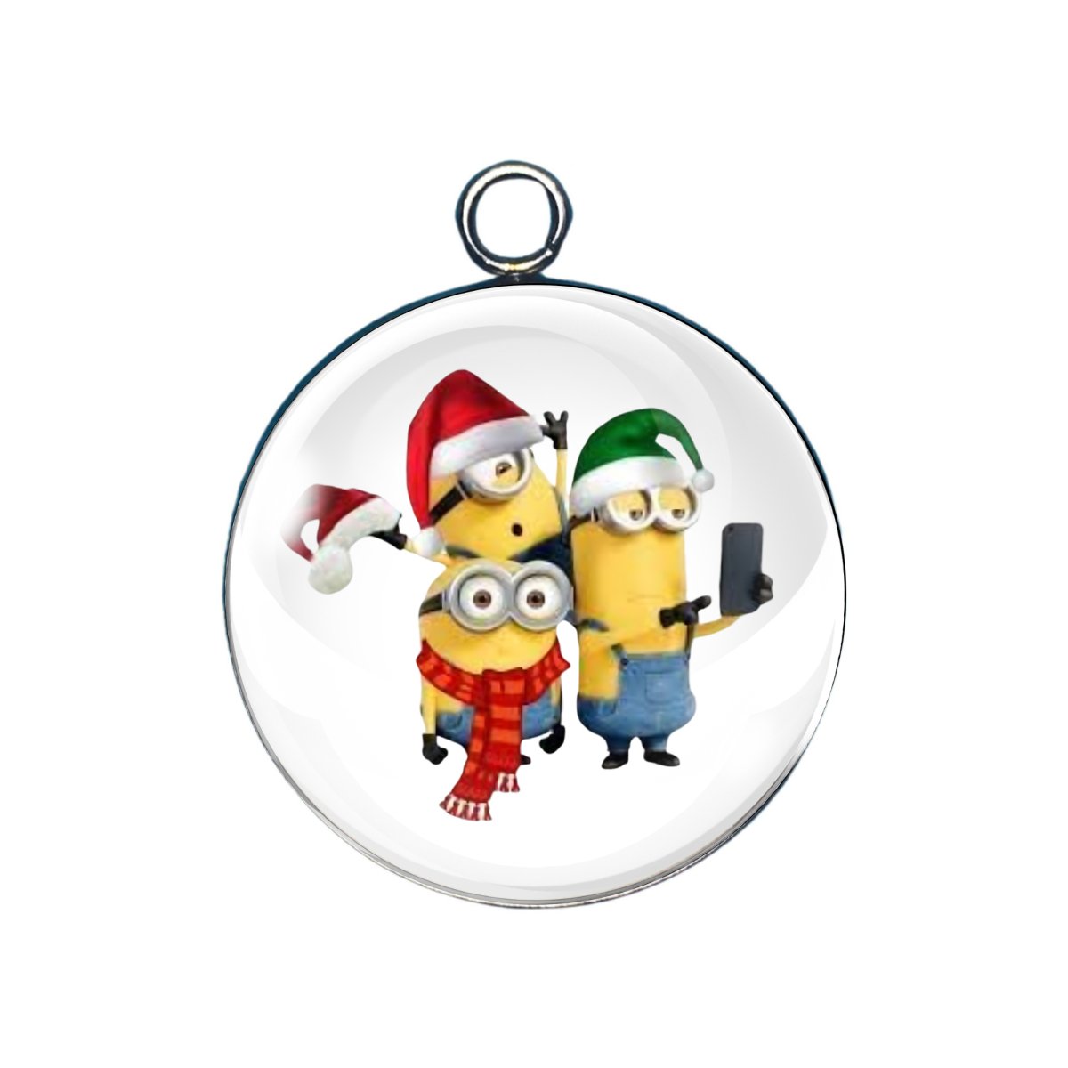 Santa Hat Glass Cabochon Charms, Fun Characters