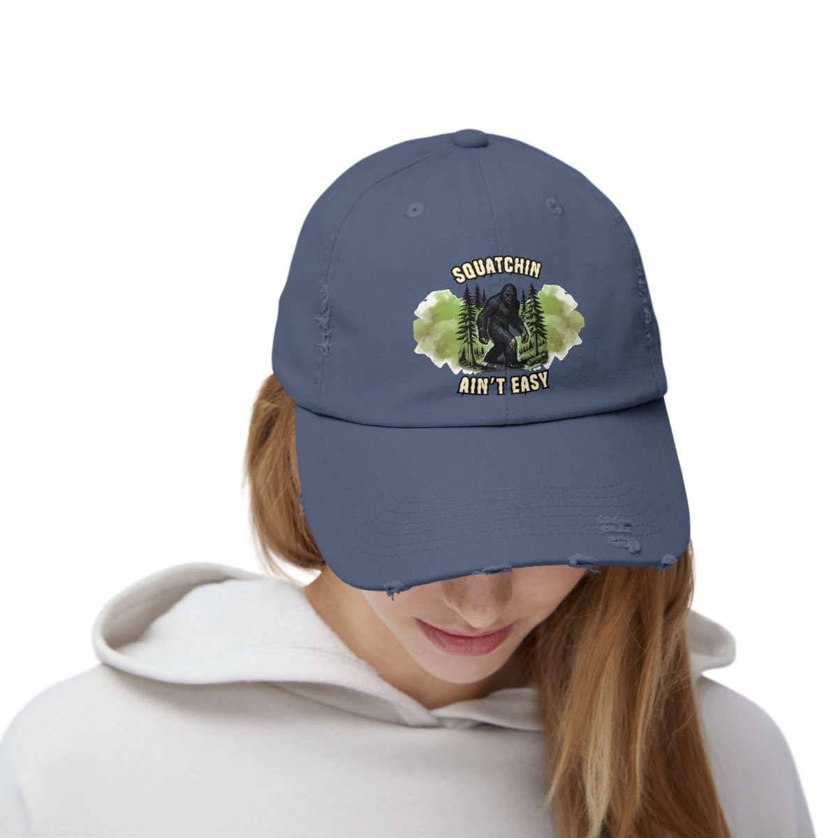 Sasquatch Distressed Cap, Unisex Bigfoot Hat, Outdoor Adventure Gear, Gift for