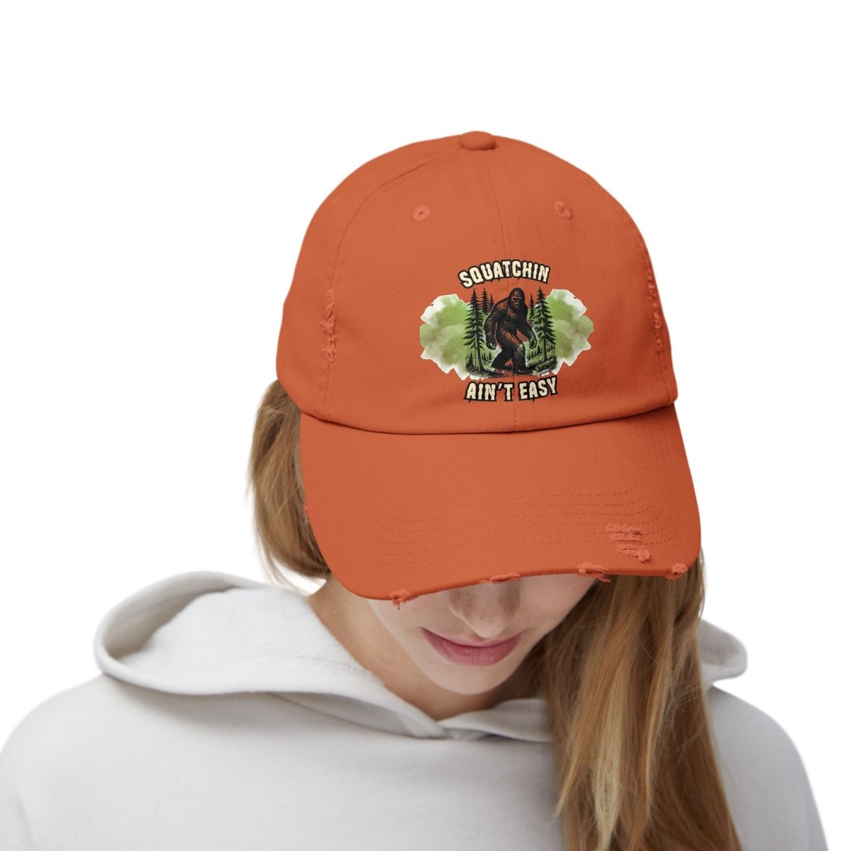 Sasquatch Distressed Cap, Unisex Bigfoot Hat, Outdoor Adventure Gear, Gift for