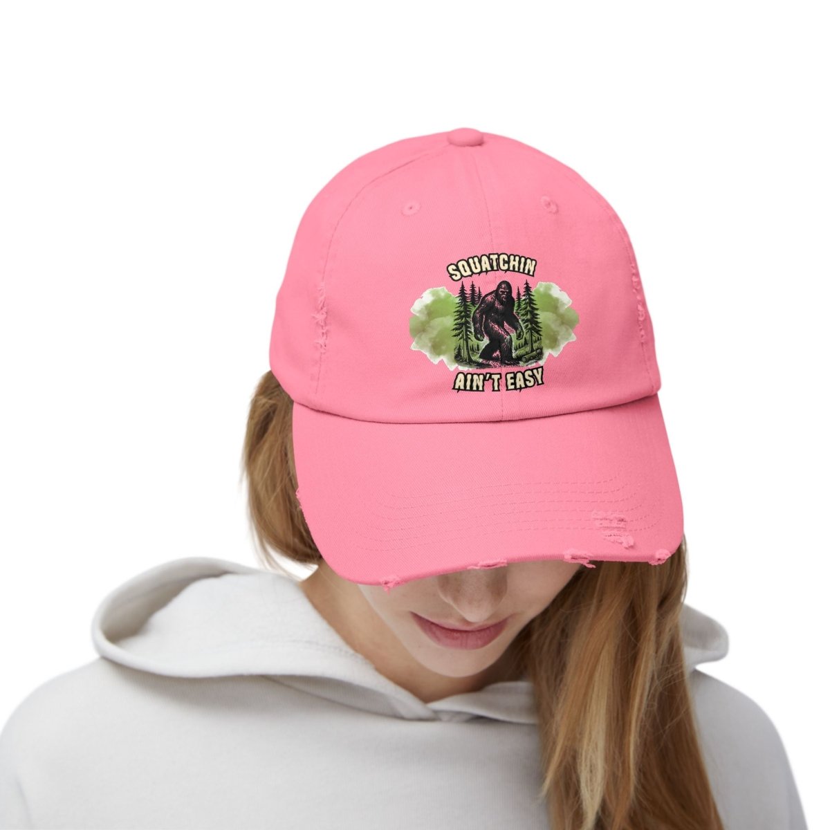 Sasquatch Distressed Cap, Unisex Bigfoot Hat, Outdoor Adventure Gear, Gift for