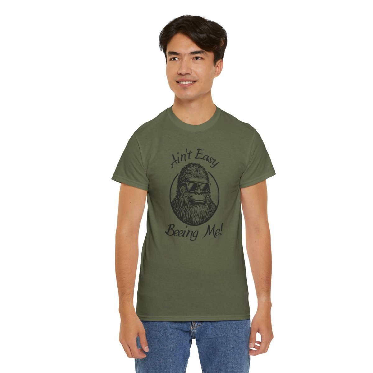 Sasquatch Humor Tee, Ain't Easy Being Me, Unisex Cotton Shirt,